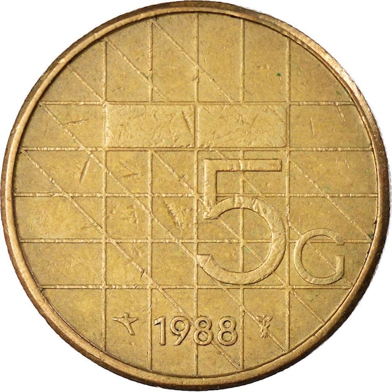 Netherlands 5 Gulden Beatrix | Coin KM210 1987 - 2001 - Etsy