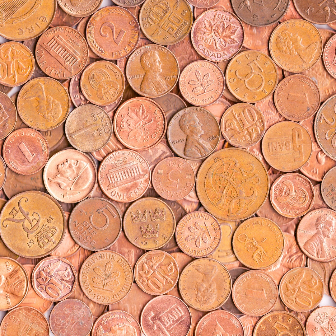 Copper Coins 1lb (454g.) More Than 100 Bronze Coins 1 Pound