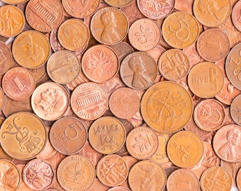 1lb World Copper & Bronze Coins: Collectible Foreign Currency