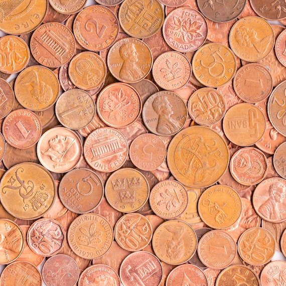 Copper Coins 1lb (454g.) More Than 100 Bronze Coins 1 Pound Collectible Coins