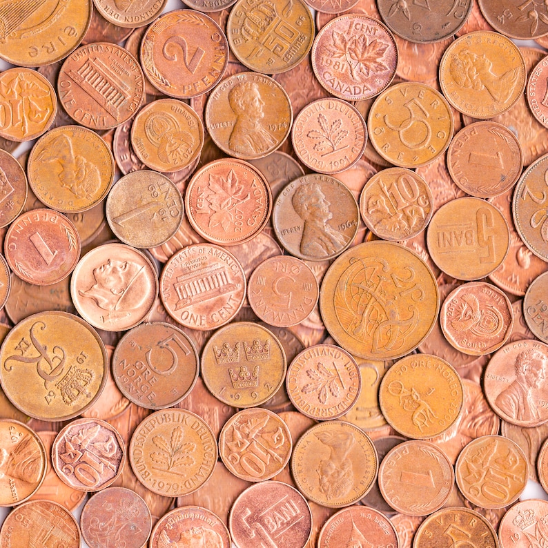 Copper Coins 1lb 454g. More Than 100 Bronze Coins 1 Pound Etsy