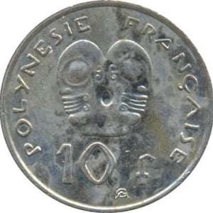 French Polynesia 10 Francs Coin | Marianne | Tribal Mask | 2006 - 2020