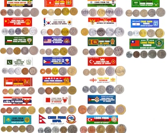 5 Different Coins From Many Countries in Asia and Middle
