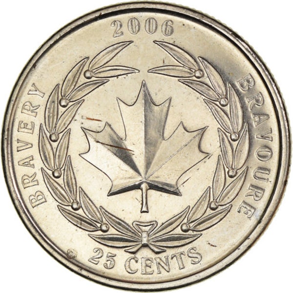 Canadian Coin Canada 25 Cents | Queen Elizabeth II | Medal of Bravery | 2006