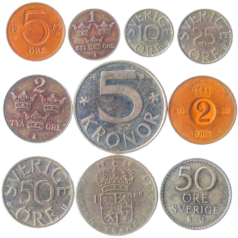 Zweedse munten Oude verzamelmunt van Zweden Ore Krona Etsy Nederland