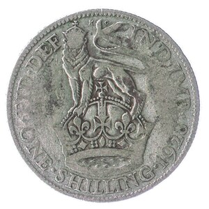 Moneta d'argento da 1 scellino britannica - King George V. England Money 1927-1936 Km# 833