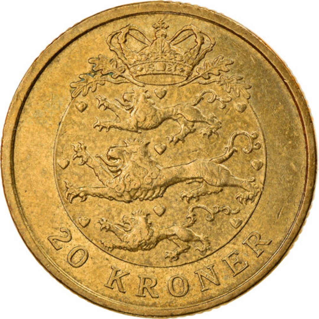 Marine Havbrasme Vejrudsigt Danish Coin 20 Kroner Queen Margrethe II 4th Portrait - Etsy Finland