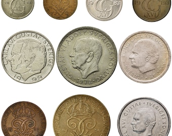 10 Sweden Coins | Swedish Currency Collection | 1 2 5 10 25