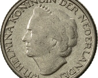 た*き様 1910年オランダ 10セント銀貨　　ウィルヘルミナ女王　ハイグレード オランダ 10セント硬貨 | ウィルヘルミナ女王 | 1948年 - Etsy 日本