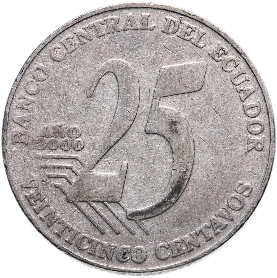 Ecuador 25 Centavos Coin | President Jose Joaquin De Olmedo | 2000