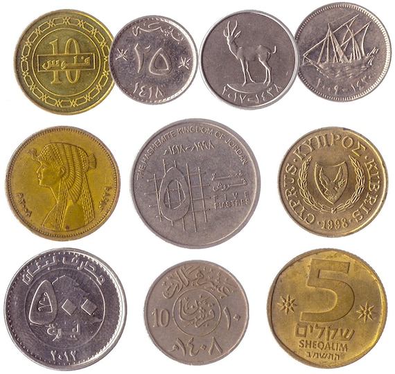 10 Different Coins From Countries In The Middle East. Old Collectible Coins (Western Asia, North Africa)