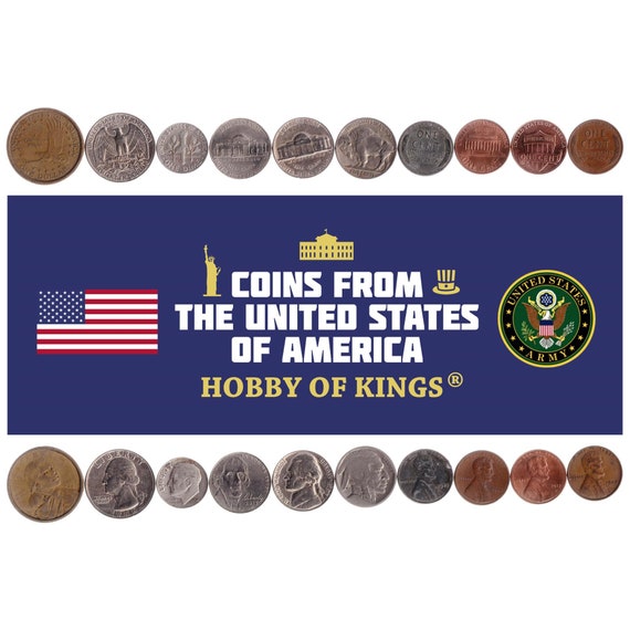 10 Mixed Coins | United States | Presidents & Native American heroes | Cents | Dime | Quarter | Dollar | USA | Since 1909