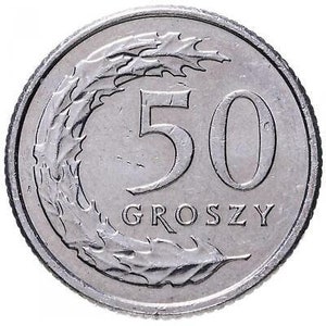 Moneta Polacca 50 Groszy / Foglie di Quercia / Aquila / Polonia / 2017 - 2019