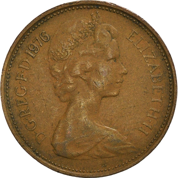 1971年2ペンス 女王の肖像 1971年2ペンス 女王の肖像 1971年2ペンスコイン 女王の肖像 1971年