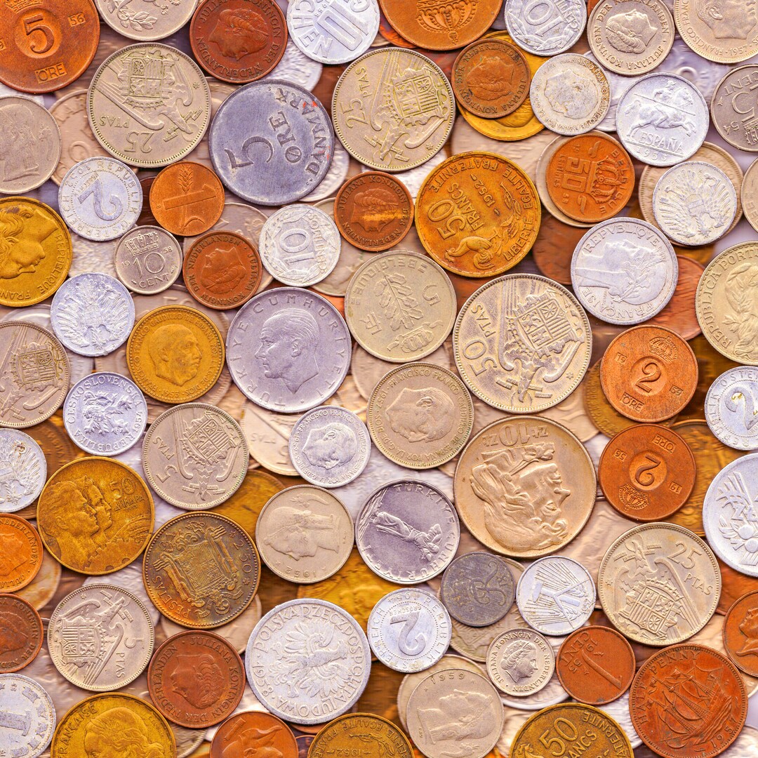 10 Old Coins Made in 50's. Different Collectible Coins From Fifties 19501959 Etsy