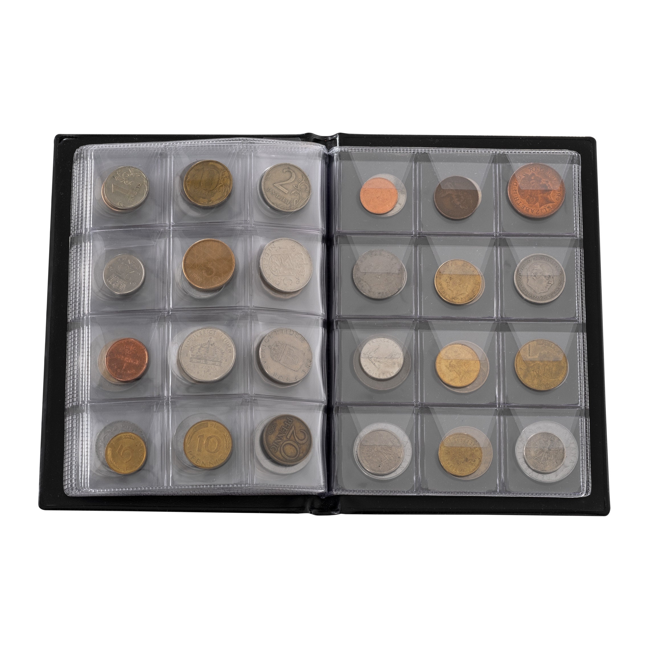 Coin Collection Including Currency Album Full Numismatic Book of Different  Coins 50 Unique Worl Countries Complete Money Collection 