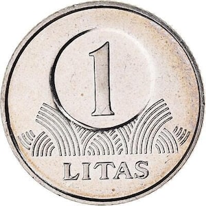 Moneda lituana Lituania 1 Litas / Vytis / Caballero / Caballo / 1998 - 2014
