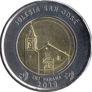 Panama 1 Balboa Coin | San Jose Church | 2019