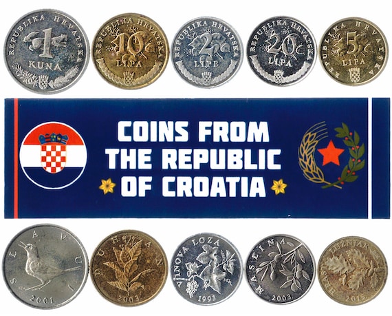 5 Croatian Coins. Different Coins From Balkans. Foreign Currency, Valuable Money