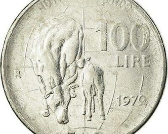 1966年イタリア100リラ硬貨 - ヴィンテージイタリア貨幣収集品
