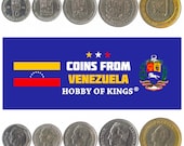 5 Different Coins from Venezuela. Old Collectible Money From South America. Foreign Currency made in Latin America