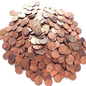 Bulk Lot of 100 Mixed Coins From the United States. 1 Cent Coin Made from Copper. USA One Penny (Abraham Lincoln)