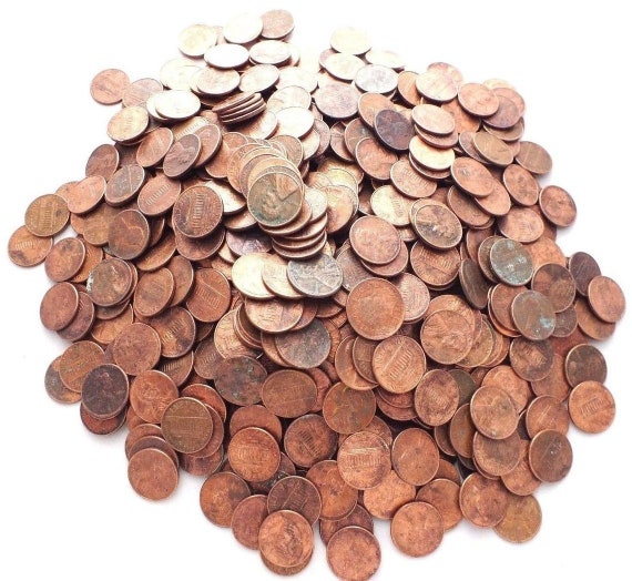 Bulk Lot of 100 Mixed Coins From the United States. 1 Cent Coin