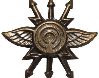 Czechoslovakian Army Uniform Badges Signal Radar Communications Pins With Wings