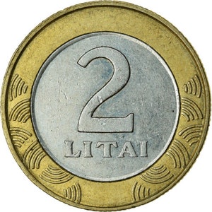 Lithuanian Coin Lithuania 2 Litai | Vytis | Horse | Knight | 1998 - 2014