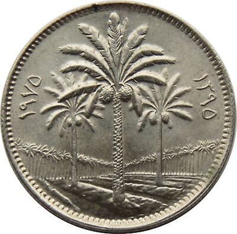 Iraq 25 Fils Coin | Palm Tree | 1969 - 1981 - Etsy