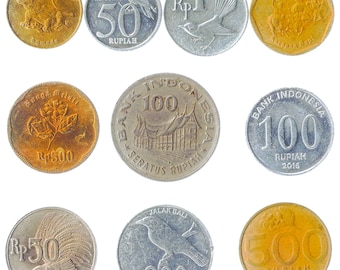 Indonesian Coins Collectible Money Rupiah Sen Currency of Indonesia Garuda Pancasila Jasmines Komodo Dragon Lizard Bird of Paradise Cockatoo