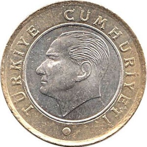 Moneda turca Turquía 1 Lira / Mustafa Kemal Ataturk / Estrella de la Luna / 2009 2021 imagen 1