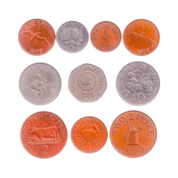 Guernsey Coin Collection: Mixed Pence, English Channel Island Currency
