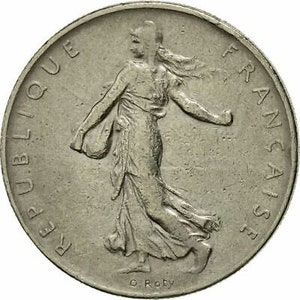 French Coin 1 Franc | Signature O. Roty | France | 1959 - 2001