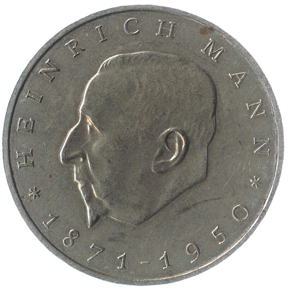 Commemorative 20 Mark Coin from East Germany. 100th Anniversary - Birth of Heinrich Mann. 1971