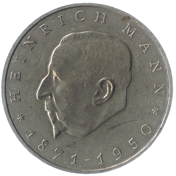 Commemorative 20 Mark Coin from East Germany. 100th Anniversary - Birth of Heinrich Mann. 1971