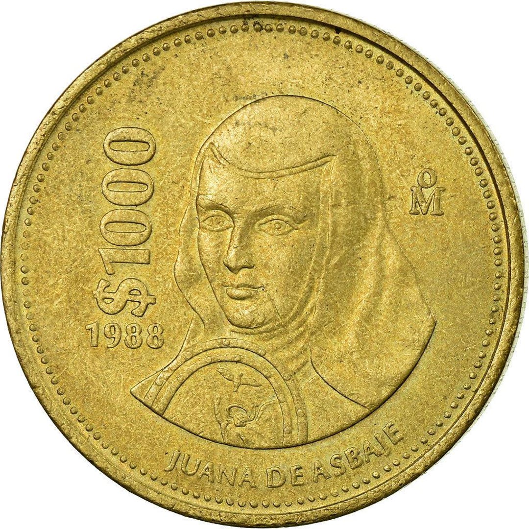 メキシコ 1000 ペソ コイン |ソル・フアナ・イネス・デ・ラ・クルス 