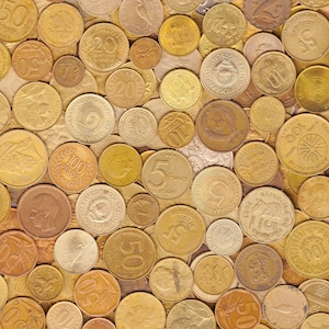 Brass Coins 1lb (454g.) More Than 100 Bronze Coins 1 Pound Collectible Coins