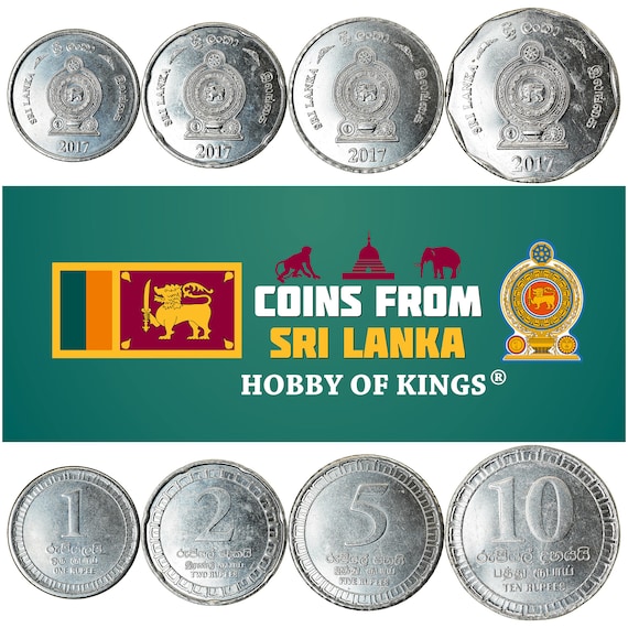 Sri Lankan 4 Coin Set 1 2 5 10 Rupees | Sri Lanka | 2017