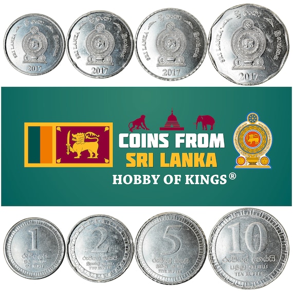 Sri Lankan 4 Coin Set 1 2 5 10 Rupees | Sri Lanka | 2017