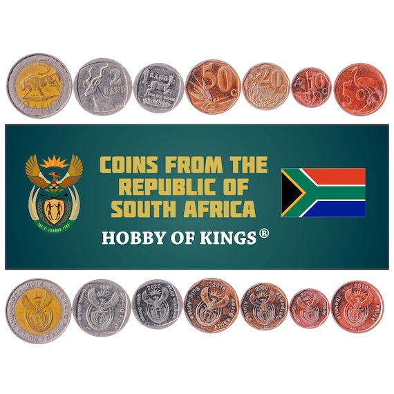 South Africa 7 Coins Set 5 10 20 50 Cents 1 2 5 Rands Springbok Blue Crane Cape Sparrows Protea Strelitzia Lilies Royal Protea 2002 - 2020