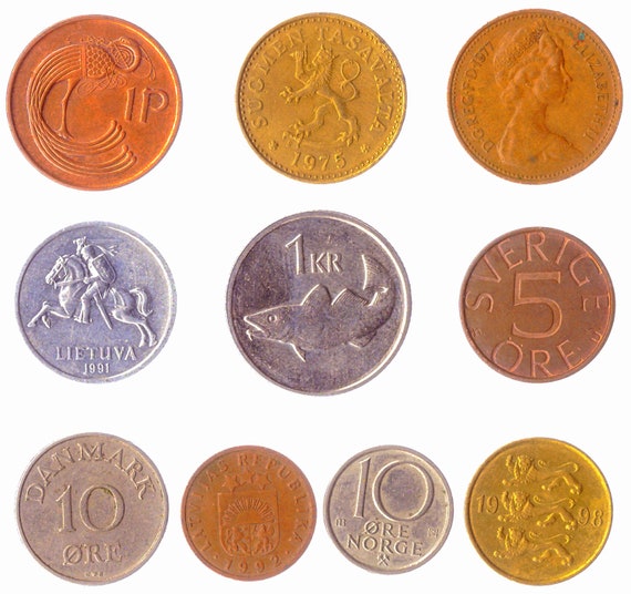 Mixed Coin Set Europen Coins Kingdoms Republics Nations EU Countries Old Valuable Collectible Money Currency