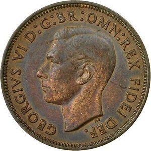 United Kingdom 1/2 Penny Coin | George VI without &#39;IND:IMP&#39; | 1949 - 1952