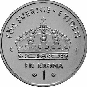 Swedish Coin 1 Krona | King Carl XVI Gustaf | Sweden | 2001 - 2012