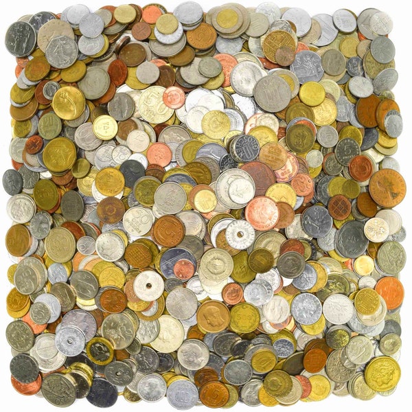 Lot of 1lb - 4 Pounds of Mixed Foreign World Coins Mostly Biggest African Asian European Latin American Countries Nations Kingdoms