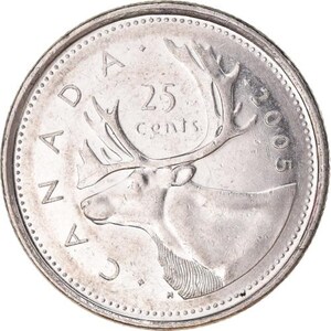 Canadian Coin Canada 25 Cents | Elizabeth II | Reindeer | 2003 - 2021