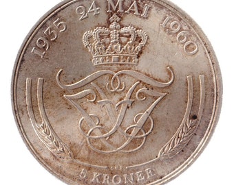 デンマーク  2クローネ 銀貨 1930年 60 周年 - クリスチャン王の誕生 2 Kroner - Christian X (King's Birthday) - Denmark – Numista