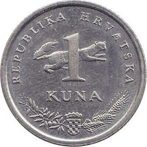 Croatian Coin Croatia 1 Kuna | Nightingale Bird | Marten | 2004