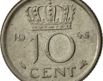 オランダ 10セント硬貨 | ウィルヘルミナ女王 | 1948年 - Etsy 日本
