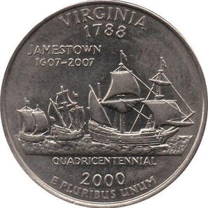 American | United States Quarter Dollar Coin | Susan Constant | Godspeed | 2000